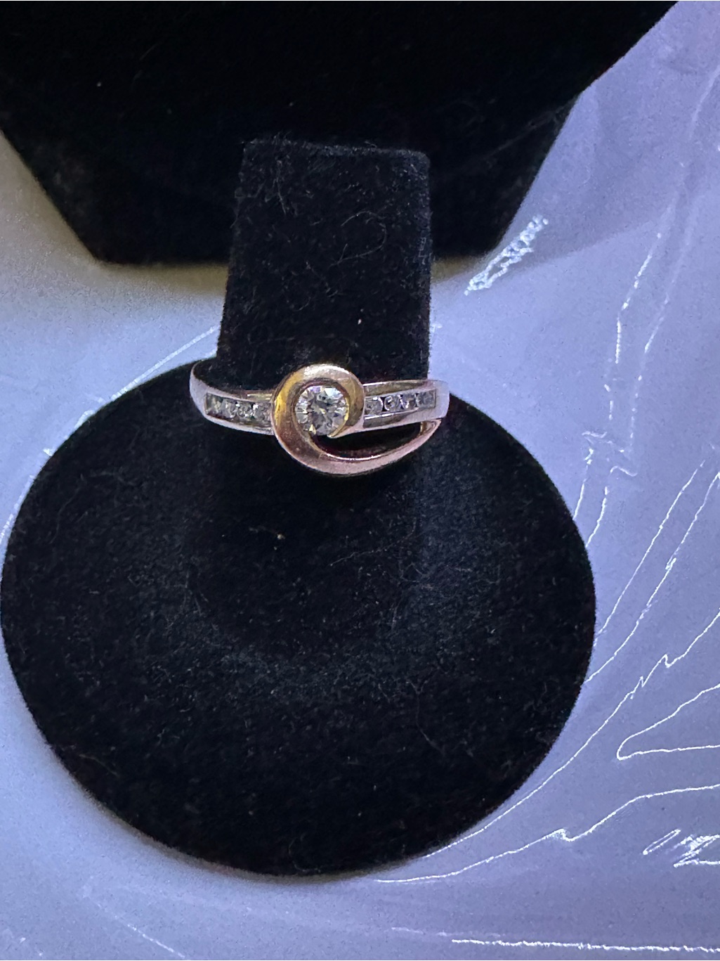 14k Yellow  White Gold Diamond Ring Unique
